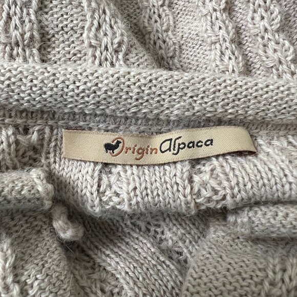 Vintage 100% Alpaca Wool Cable Knit Cropped Sweater Crop Quiet Luxury Rustic Y2K - Picture 6 of 8